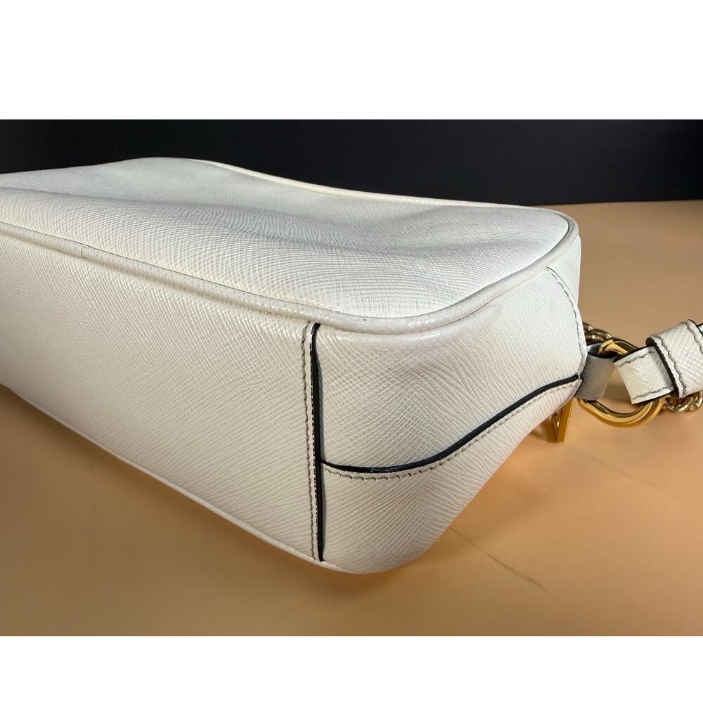 Prada White Vitello Crossbody Camera Bag IBH149 w/ Dust Bag MSRP $1500 - Picture 9 of 11